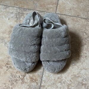 Cozy Gray Fuzzy Slippers